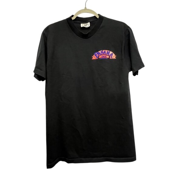 Vintage 90s Panama Jack Florida T-Shirt Single Stitch Size L Black USA - Picture 2 of 8